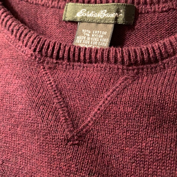 Eddie Bauer XXL classic burgundy sweater - Picture 4 of 8